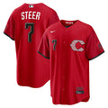 Spencer Steer Cincinnati Reds 2026 City Connect Stadium Jersey - Red