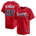 Spencer Strider Atlanta Braves Alternate Limited Player Jersey - Red