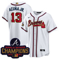 Ronald Acuna Jr Atlanta Braves 2021 World Series Patch Jersey – White